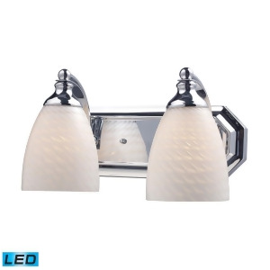 Elk 2 Light Vanity in Polished Chrome and White Swirl Glass 570-2C-ws-led - All