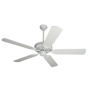 Craftmade Ceiling Fan White Contractor's Design w/ 52' White Blades K10621 - All
