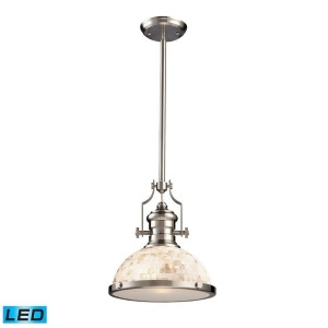 Elk Lighting Chadwick 1-Light Pendant Satin Nickel and Cappa Shell 66423-1-Led - All