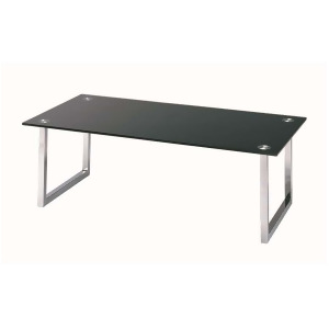 Lite Source Coffee Table Chrome w/ Tempered Black Glass Ldk-6141c-blk - All