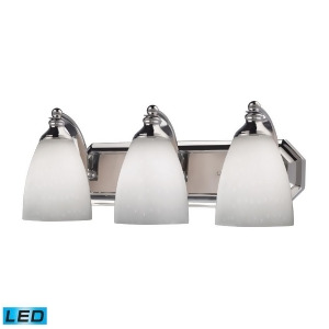 Elk 3 Light Vanity in Polished Chrome and Simply White Glass 570-3C-wh-led - All