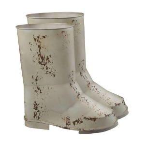 Sterling Ind. Set of 2 Boot Planters in Distressed Country Cream 128-1019-S2 - All