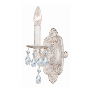 Crystorama Paris Market 1 Lt Crystal Antq White Sconce 5021-Aw-cl-s - All