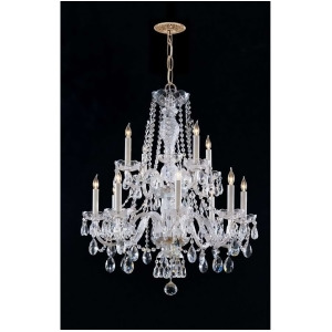 Crystorama Traditional 12 Light Clear Crystal Brass Chandelier 5047-Pb-cl-mwp - All
