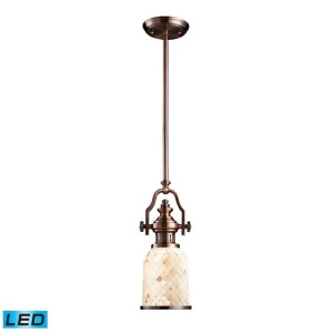 Elk Chadwick 1-Light Pendant in Antique Copper and Cappa Shell 66442-1-Led - All