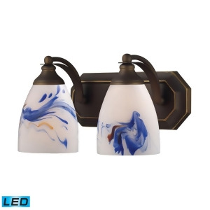 Elk Lighting 2 Light Vanity in Aged Bronze and Mountain Glass 570-2B-mt-led - All
