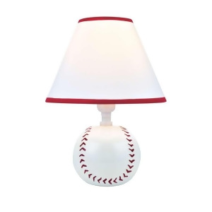 Lite Source Table Lamp Baseball Ceramic Body Fabric Shade Ik-6101 - All