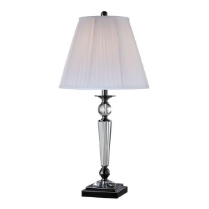 Lite Source Table Lamp Black Chrome Pleated Fabric Lsf-22128 - All