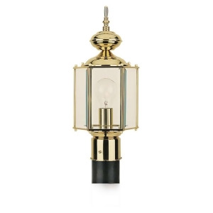 Sea Gull Lighting Single-Light Classico Post Lantern in Polished Brass 8209-02 - All