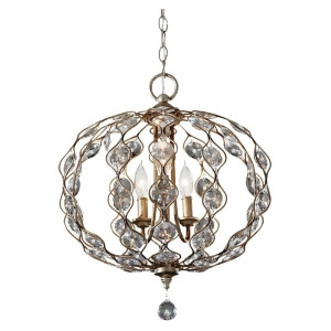 Feiss Leila 3-Light Chandelier in Burnished Silver F2741-3bus - All