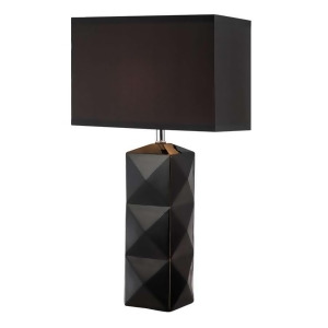 Lite Source Ceramic Table Lamp Black w/ Black Fabric Shade Ls-22239blk - All