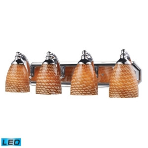 Elk Lighting 4 Light Vanity in Polished Chrome and Coco Glass 570-4C-c-led - All