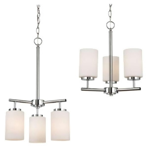 Sea Gull Lighting 3-Light Chandelier Chrome Etched Opal White Glass 31160-05 - All