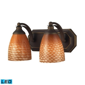 Elk Lighting 2 Light Vanity in Aged Bronze and Coco Glass 570-2B-c-led - All