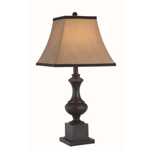 Lite Source Table Lamp Dark Bronze Beige Fabric Shade C41151 - All