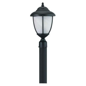 Sea Gull Lighting Single-Light Yorktowne Post Lantern in Forged Iron 82048-185 - All