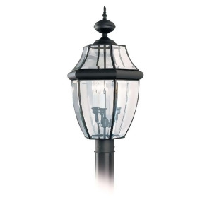 Sea Gull Lighting Three-Light Lancaster Black Post Lantern in Black 8239-12 - All
