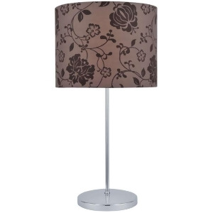 Lite Source Table Lamp Chrome Printed Fabric Shade Ls-21997 - All