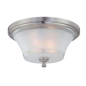 Lite Source Flush Mount Lamp Polished Silver Glass Shade Ls-5731 - All