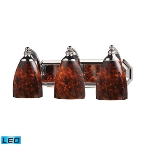 Elk 3 Light Vanity in Polished Chrome and Espresso Glass 570-3C-es-led - All