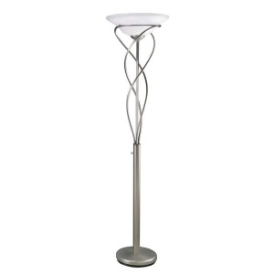 Lite Source Torchiere w/ Large Swirl Cloud Glass Ls-9640ss - All
