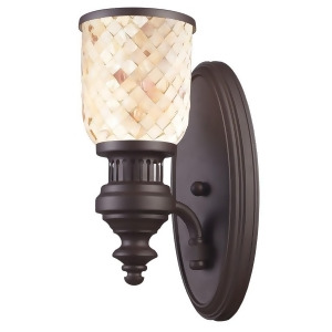 Elk Lighting Chadwick 1-Light Sconce in Oiled Bronze and Cappa Shell 66430-1 - All