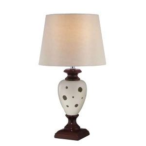 Lite Source Table Lamp Ceramic Body Off-White Fabric Shade Ls-22022 - All