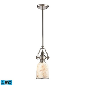 Elk Chadwick 1-Light Pendant Polished Nickel and Cappa Shell 66412-1-Led - All