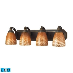 Elk Lighting 4 Light Vanity in Aged Bronze and Coco Glass 570-4B-c-led - All