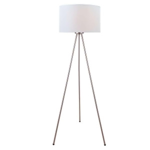 Lite Source Floor Lamp Polished Silver White Fabric Shade Ls-82065 - All