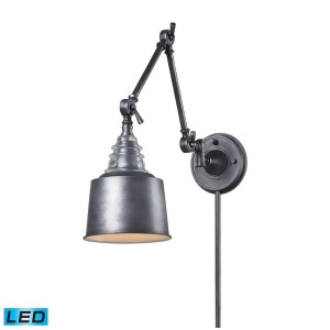 Elk Insulator Glass 1 Light Swingarm Sconce in Weathered Zinc 66825-1-Led - All