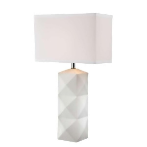 Lite Source Ceramic Table Lamp White White Fabric Shade Ls-22239wht - All