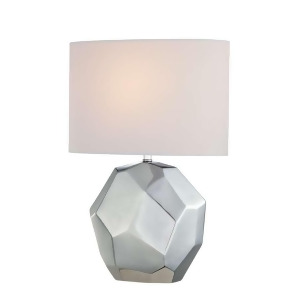 Lite Source Table Lamp Chrome Ceramic Body White Fabric Ls-21983c - All