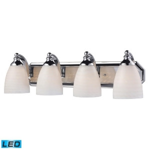 Elk 4 Light Vanity in Polished Chrome and White Swirl Glass 570-4C-ws-led - All