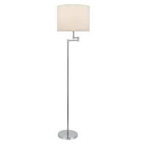Lite Source Floor Lamp Polished Silver White Fabric Shade Ls-82215ps-wht - All