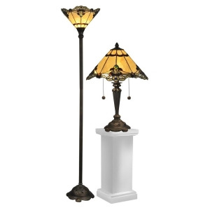 Dale Tiffany Brena Table Floor Lamp Set Tc12179 - All