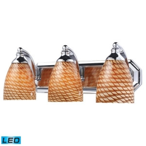 Elk Lighting 3 Light Vanity in Polished Chrome and Coco Glass 570-3C-c-led - All