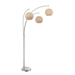 Lite Source 3-Lite Arch Lamp Polished Silver Natural Finish Bamboo Ls-82268 - All