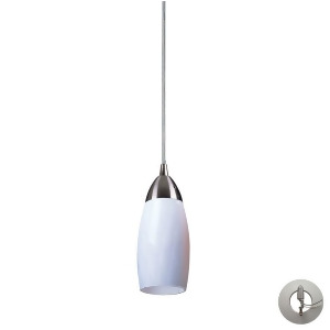 Elk Lighting 1 Light Pendant in Satin Nickel and Simply White Glass 110-1Wh-la - All