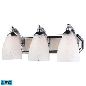 Elk 3 Light Vanity in Polished Chrome and Snow White Glass 570-3C-sw-led - All