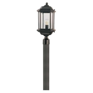 Sea Gull Lighting Single-Light Kent Outdoor Post Lantern in Black 82029-12 - All