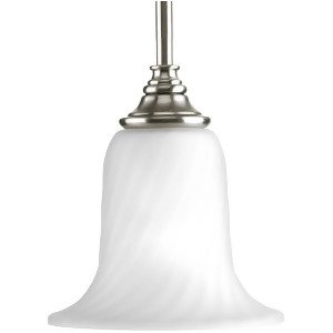 Progress Kensington 1-Light Mini-Pendant Etched Glass Brushed Nickel P5141-09 - All