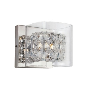 Trans Globe 5.25 Pauly 1 Light Wall Sconce Polished Chrome Mdn-1115 - All