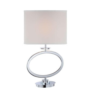 Lite Source Table Lamp Chrome White Fabric Shade Ls-22072 - All