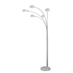 Lite Source 5-Lite Arch Lamp Chrome Marble Frost Glass Ls-82053c - All