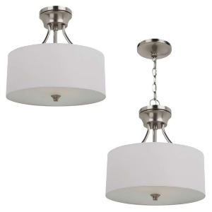 Sea Gull Lighting Two Light Semi-Flush Convertible in Brushed Nickel 77952-962 - All