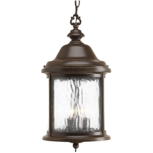 Progress Ashmore 3-Light Hanging Lantern Water Glass Antique Bronze P5550-20 - All