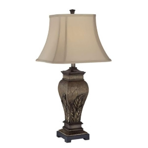 Lite Source Table Lamp Aged Silver Two Tone Fabric Shade C41225 - All