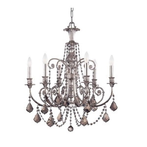 Crystorama Regis 6 Light Clear Crystal Silver Chandelier 5116-Os-ss-mwp - All
