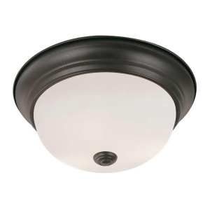 Trans Globe Ee Button Frost 15 Flush Mount Rubbed Oil Bronze Pl-13719rob - All